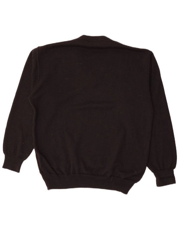 WESTBURY Maglione da uomo con scollo a V XL Lana geometrica nera