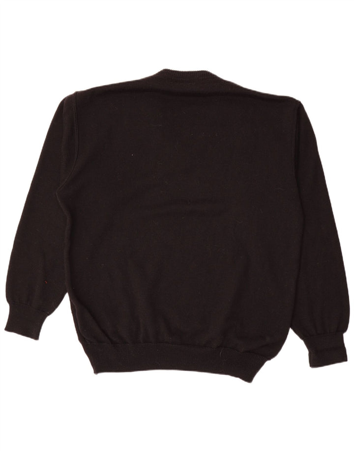 WESTBURY Maglione da uomo con scollo a V XL Lana geometrica nera
