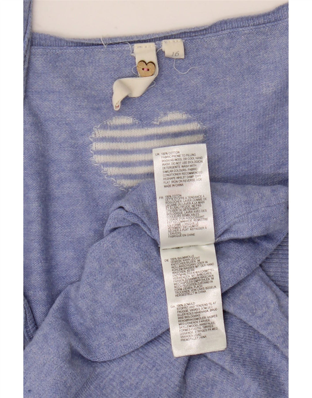 Maglione cardigan da donna White Stuff UK 16 Grande cotone screziato blu