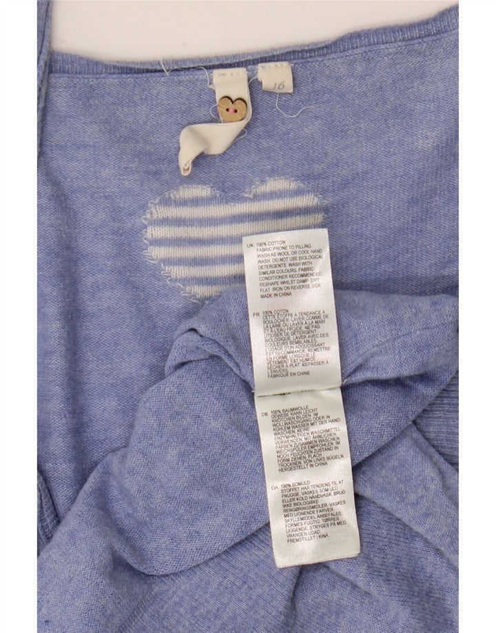 Maglione cardigan da donna White Stuff UK 16 Grande cotone screziato blu