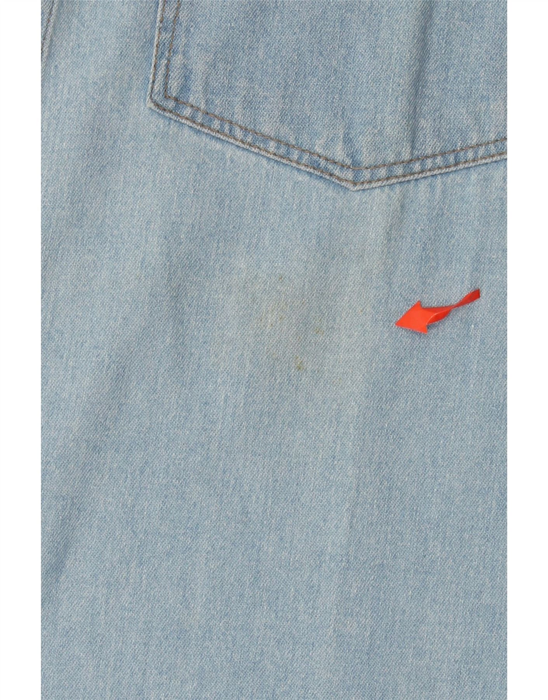 Camicia di jeans vintage da uomo in cotone blu medio