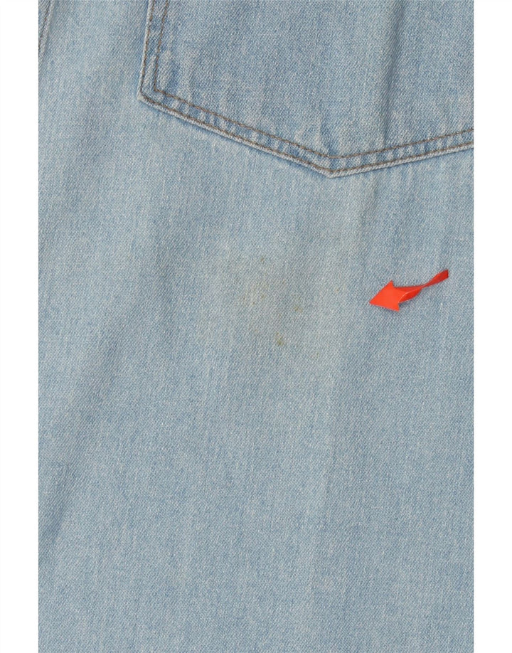 Camicia di jeans vintage da uomo in cotone blu medio