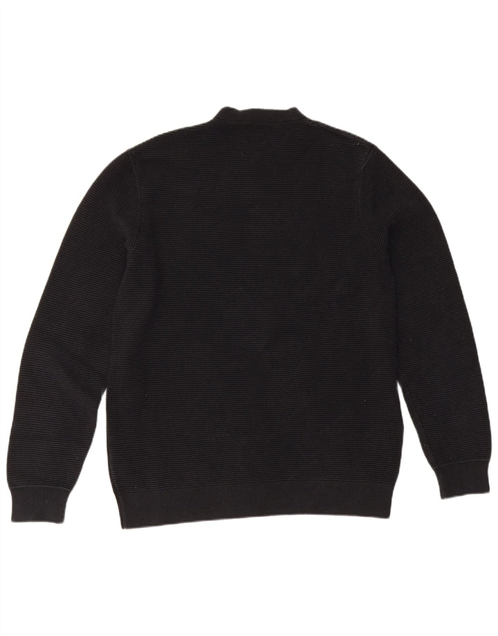 Maglione maglione girocollo da uomo Zara in cotone nero medio