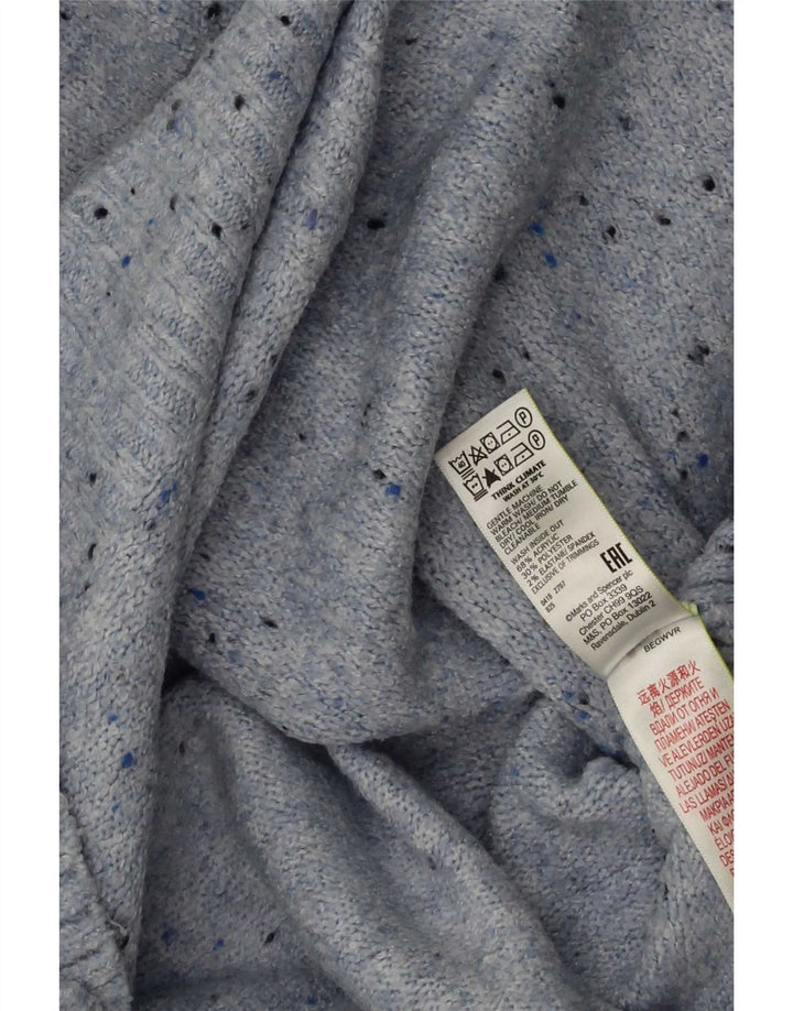 Maglione maglione con scollo a barca da donna Marks & Spencer UK 14 Blu medio screziato