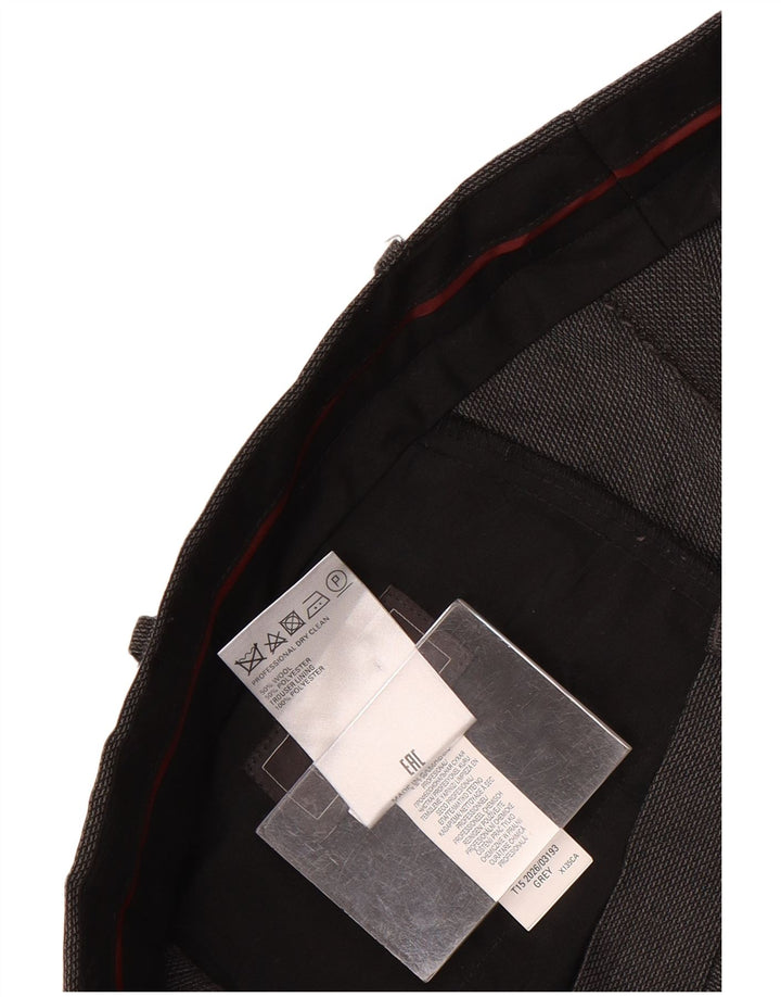Pantaloni da abito dritti da uomo Marks & Spencer vestibilità regolare W36 L29 lana grigia