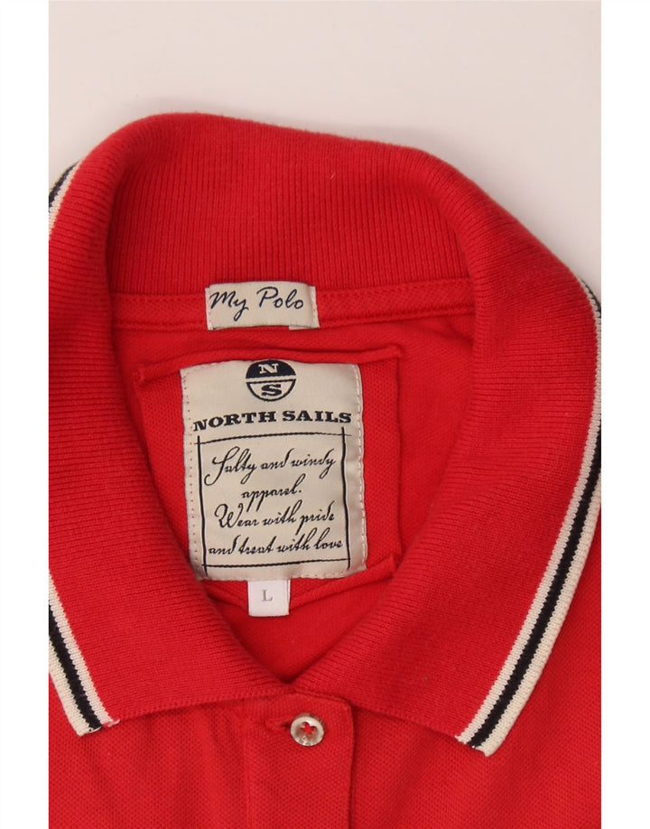 Polo da donna NORTH SAILS UK 14 grande in cotone rosso