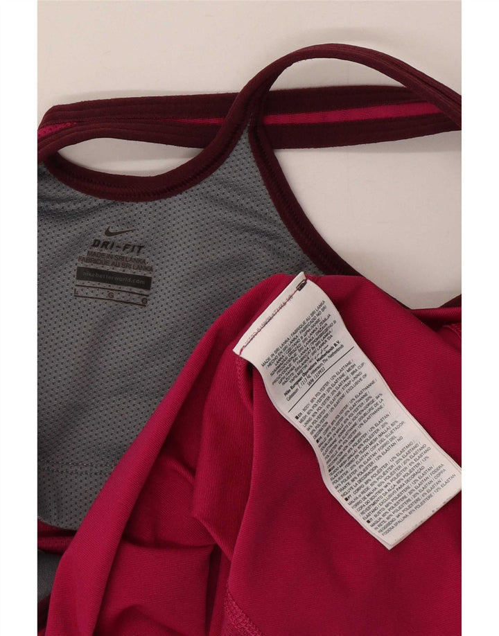 Canotta Nike Dri Fit da donna UK 14 grande rosa poliestere