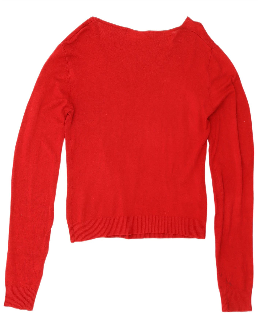 Maglione da donna con scollo a V Zara UK 14 grande rayon rosso