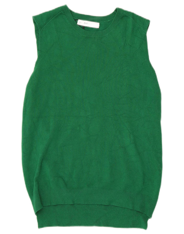 Canottiera da donna Zara UK 12 in viscosa verde medio
