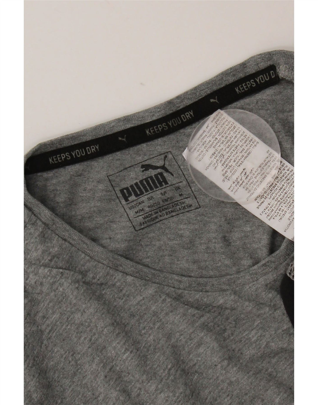 T-shirt grafica da uomo Puma Top in cotone color block grigio medio