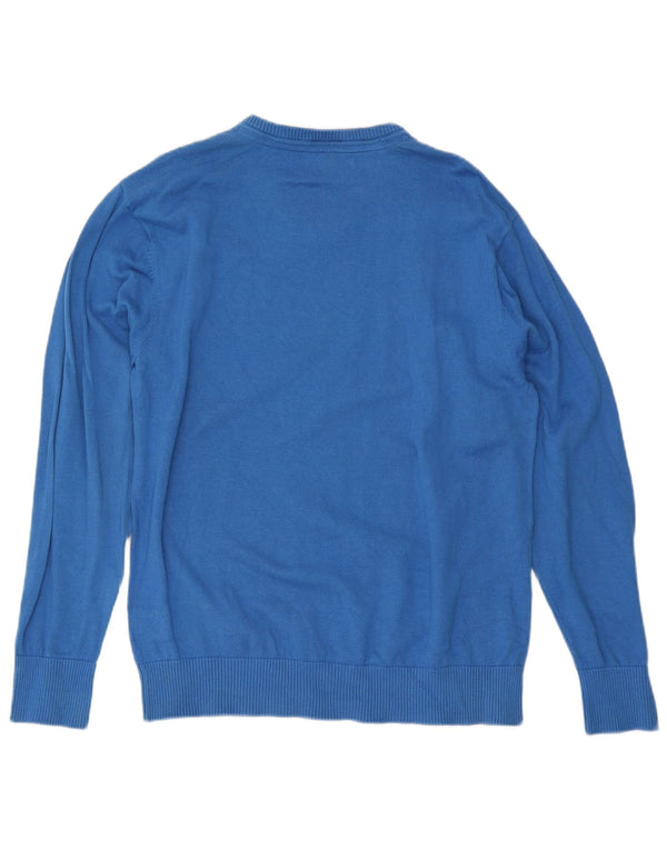 Crew Clothing Maglione da uomo con scollo a V XL in cotone blu