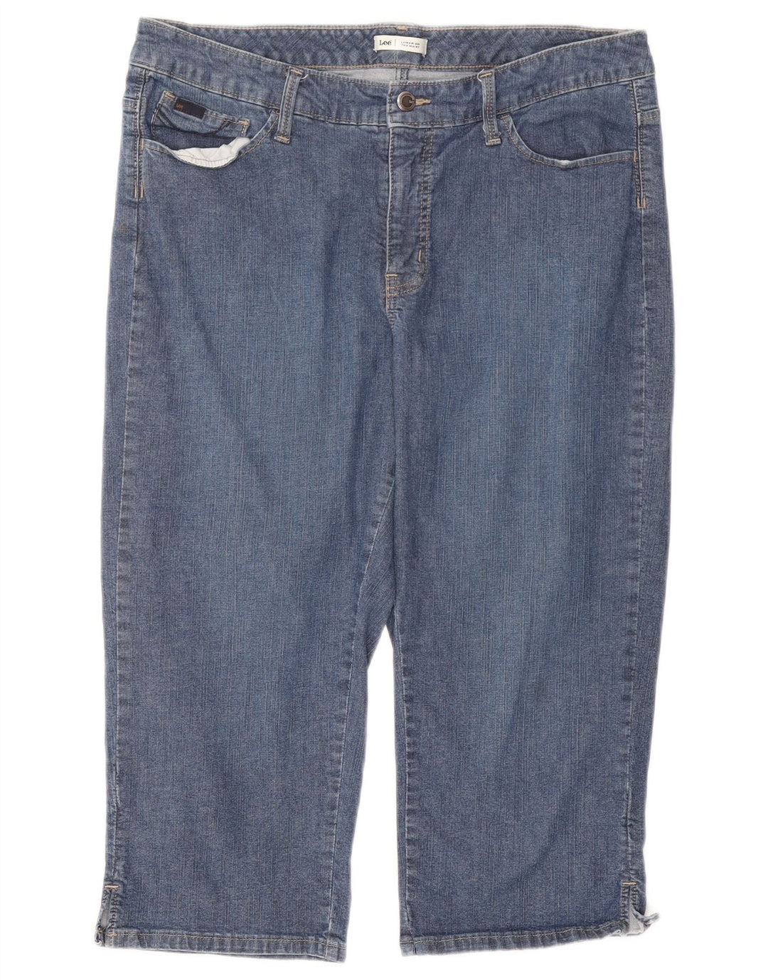 Jeans Capri da donna Lee W34 L18 cotone blu