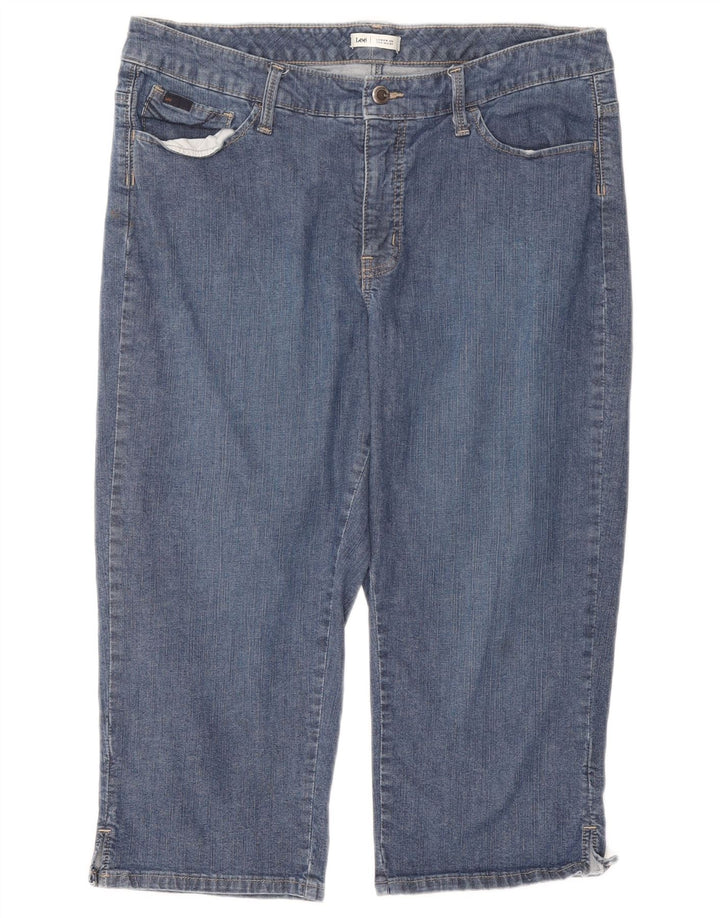 Jeans Capri da donna Lee W34 L18 cotone blu