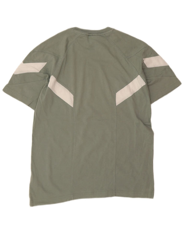 T-shirt da uomo Adidas Top in cotone color block verde medio