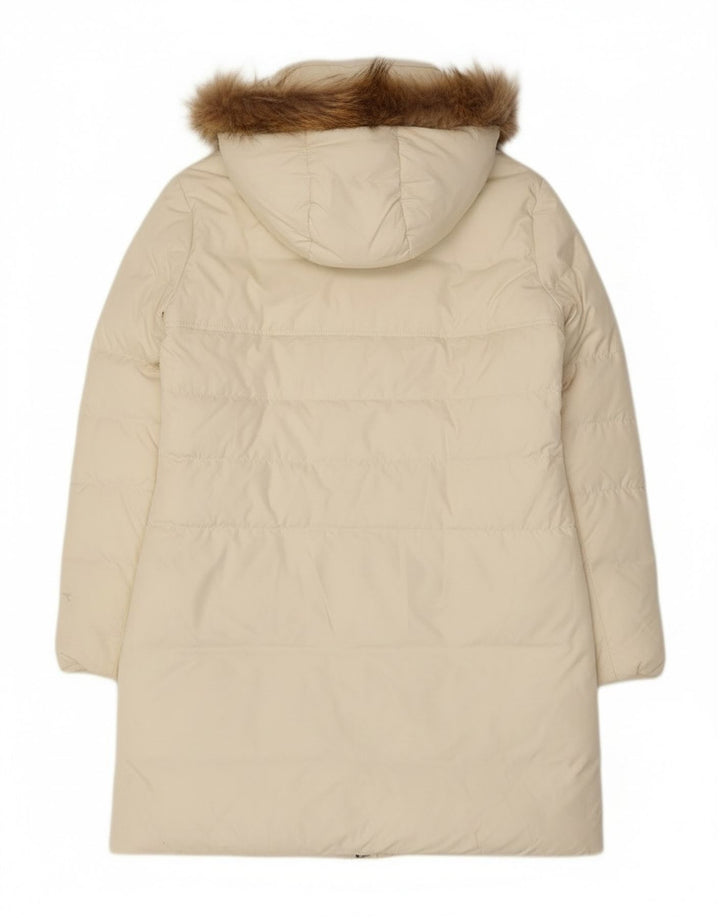 Cappotto imbottito con cappuccio da donna Diadora UK 14 medio poliestere bianco sporco