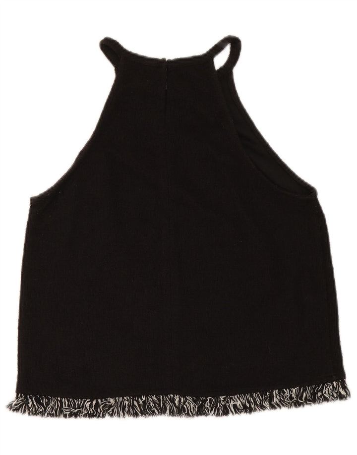 Top corto alla caviglia Zara Trafaluc da donna UK 10 piccolo nero