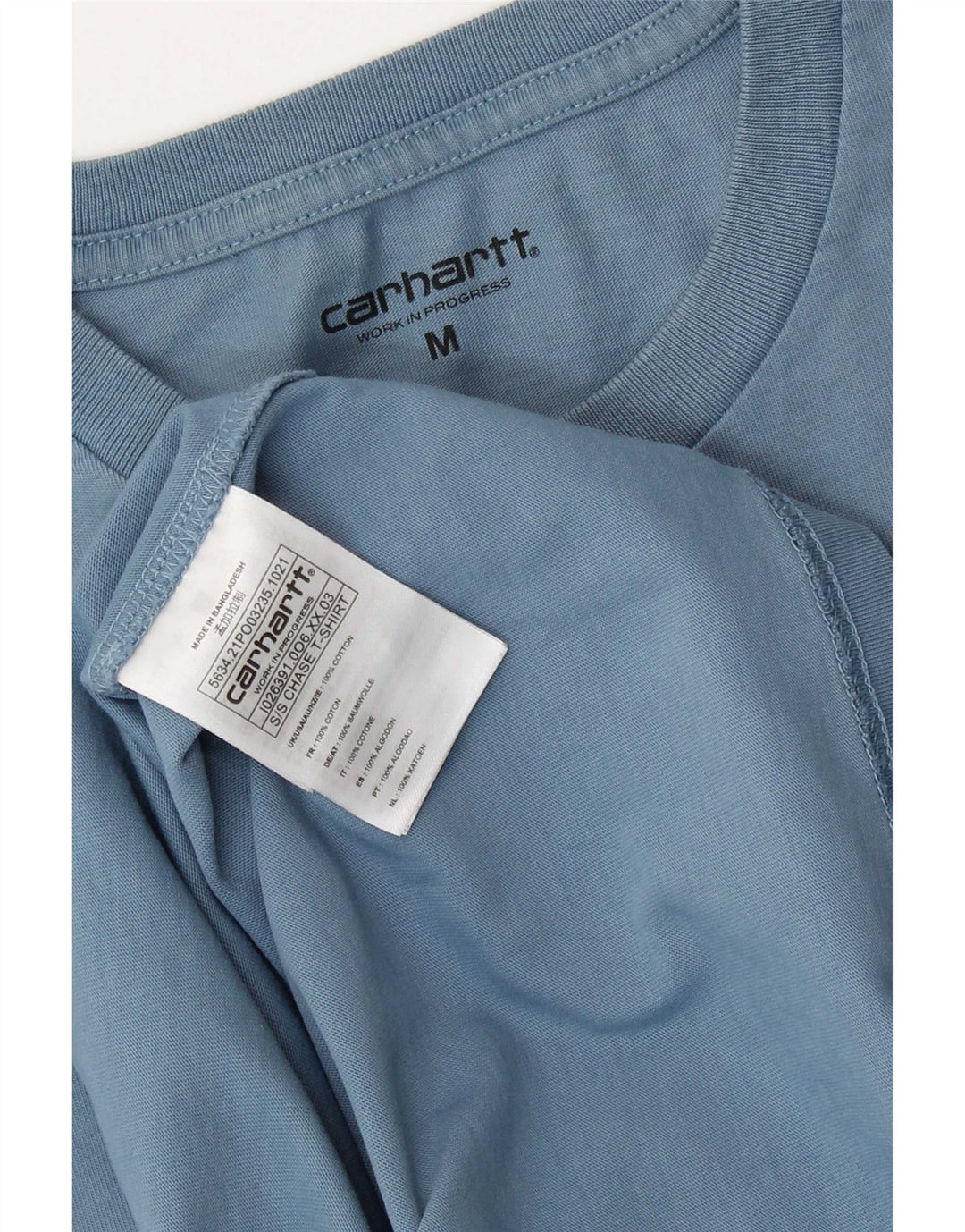 T-shirt da uomo Carhartt Top in cotone blu medio