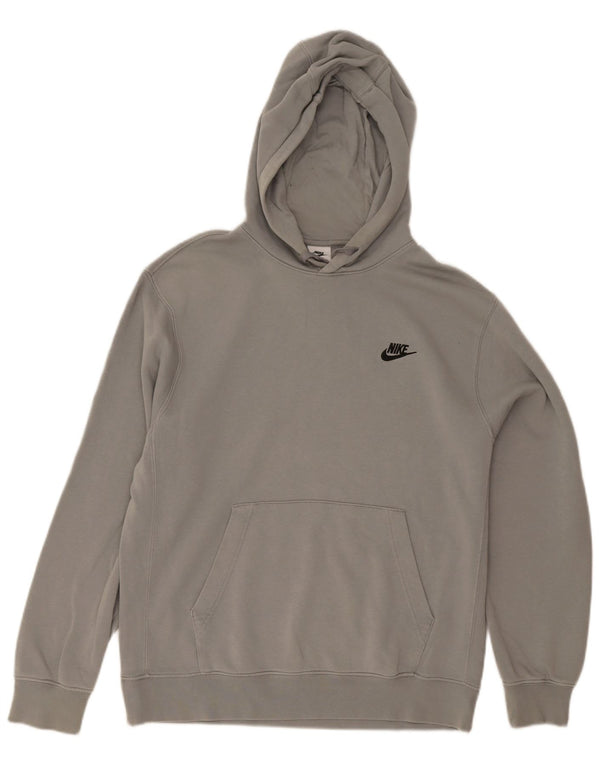 Felpa con cappuccio da uomo Nike in cotone grigio medio