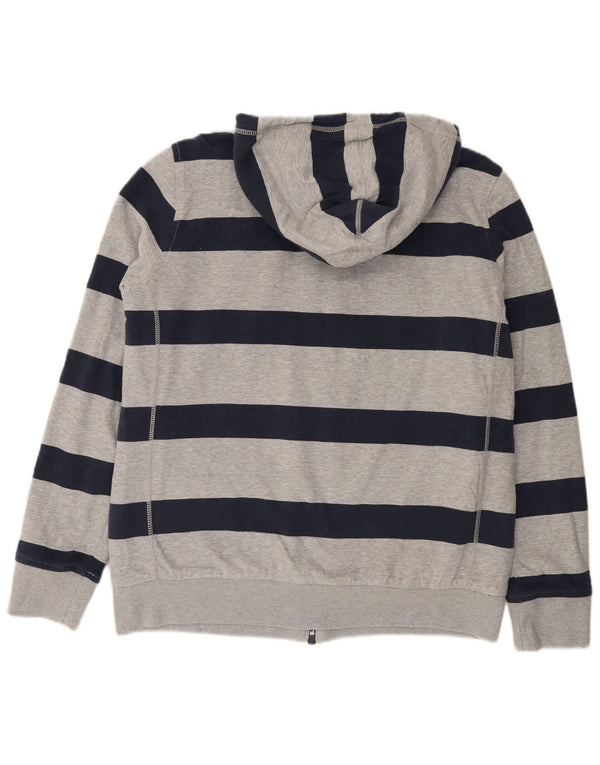 Felpa con cappuccio con zip grafica da uomo Murphy & Nye XL in cotone a righe grigie