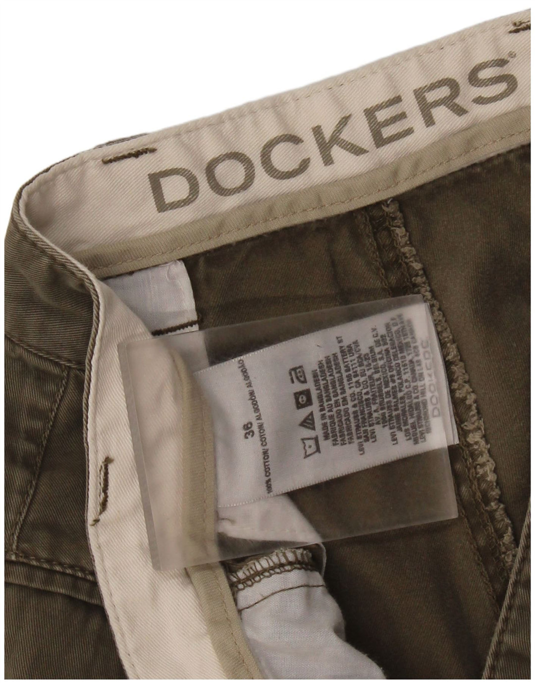 DOCKERS Pantaloncini cargo da uomo W36 grandi cotone kaki