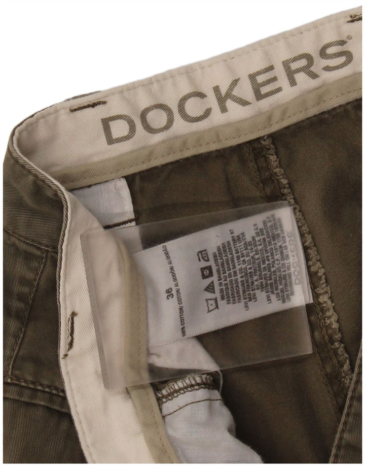 DOCKERS Pantaloncini cargo da uomo W36 grandi cotone kaki