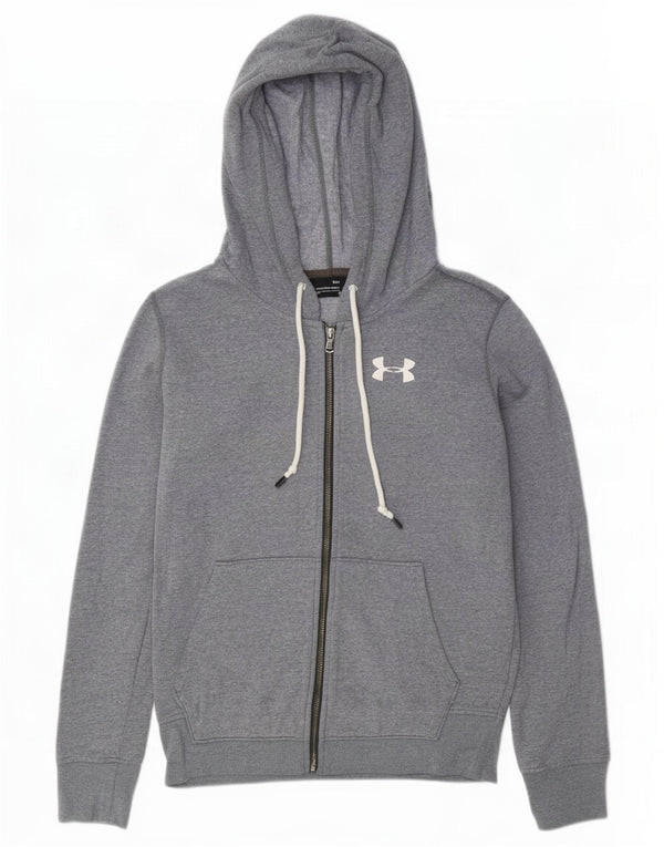 Felpa con cappuccio e zip grafica da uomo Under Armour XS in cotone chiazzato grigio