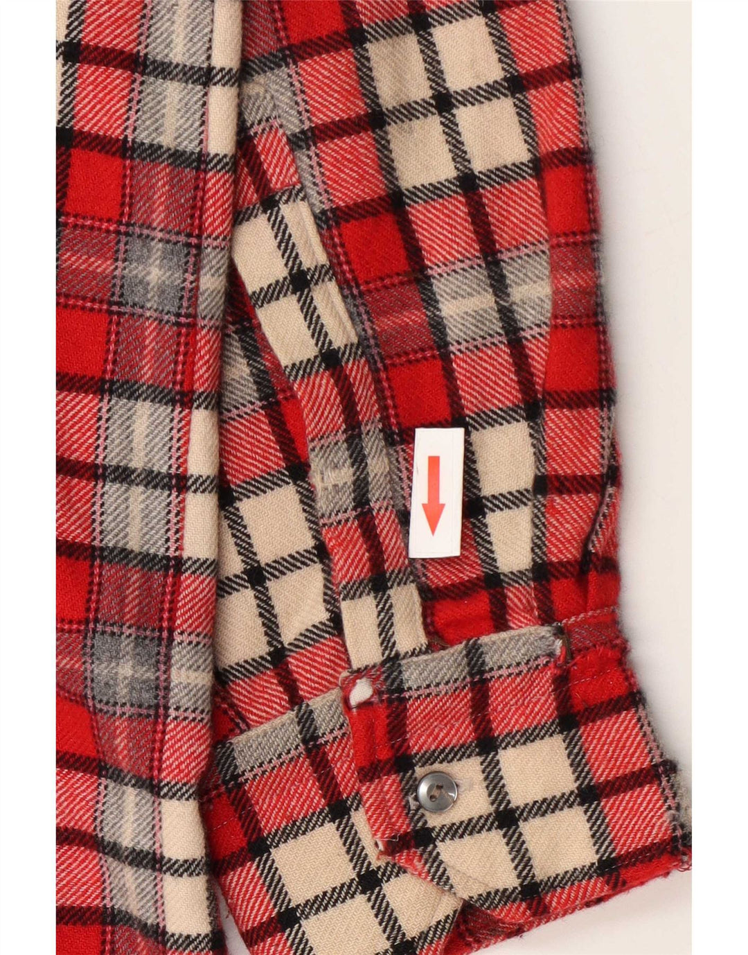 Camicia vintage da uomo in flanella XL in lana a quadri rossi