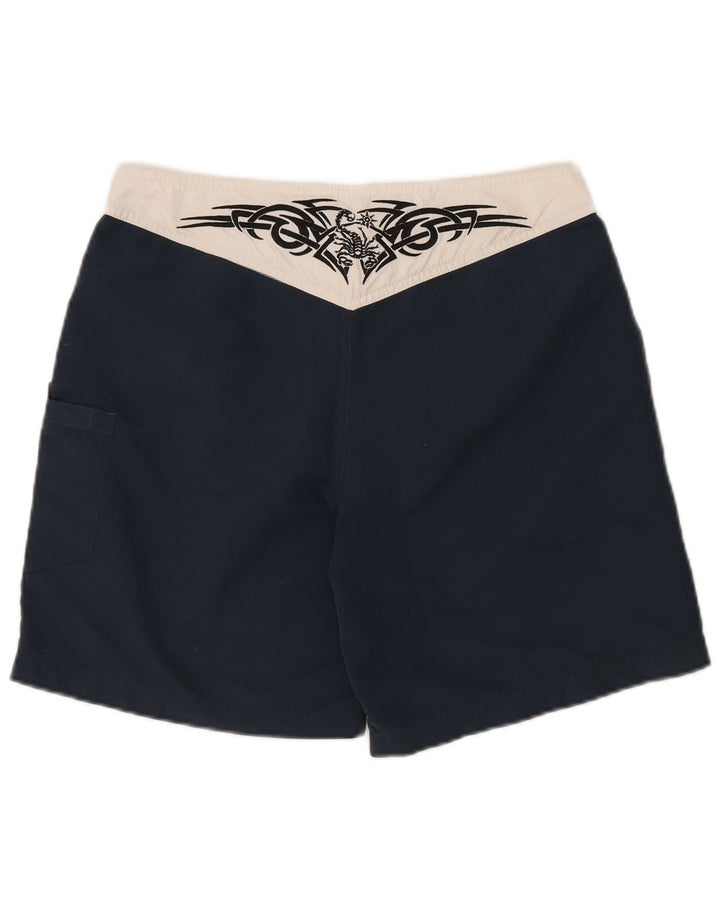 SCORPION BAY Mens Graphic Swimming Shorts Medium  Navy Blue