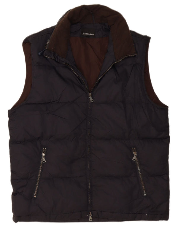 CALVIN KLEIN JEANS Gilet imbottito da uomo UK 38 medio blu navy poliammide
