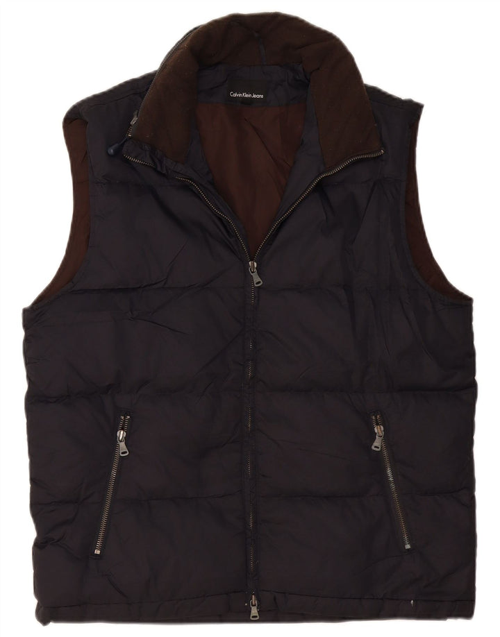 CALVIN KLEIN JEANS Gilet imbottito da uomo UK 38 medio blu navy poliammide