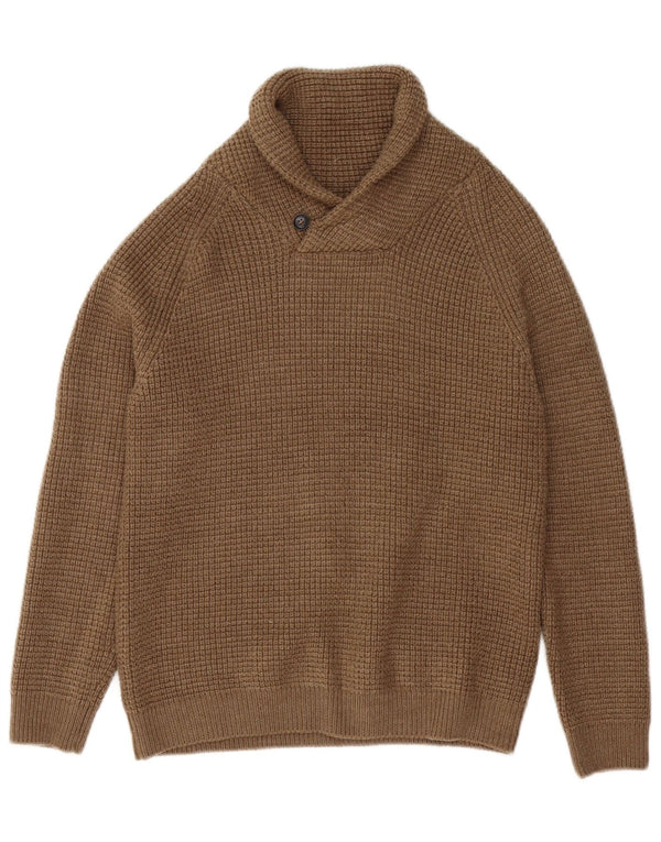Maglione Zara per ragazzi con collo a scialle 11-12 anni in acrilico marrone
