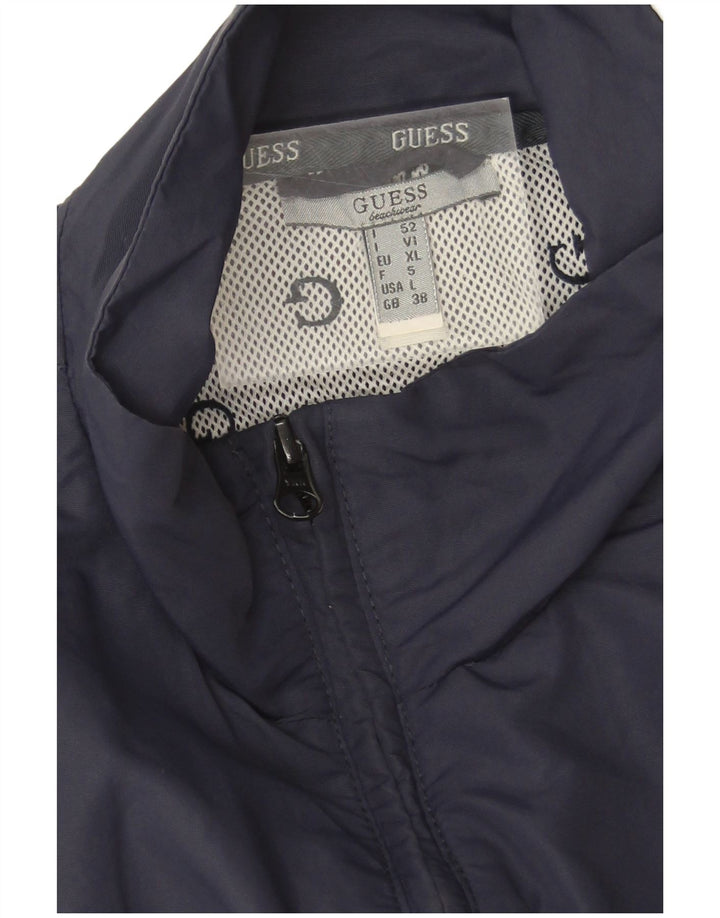 Guess Giacca da ginnastica senza maniche con grafica da uomo XL Poliestere blu navy