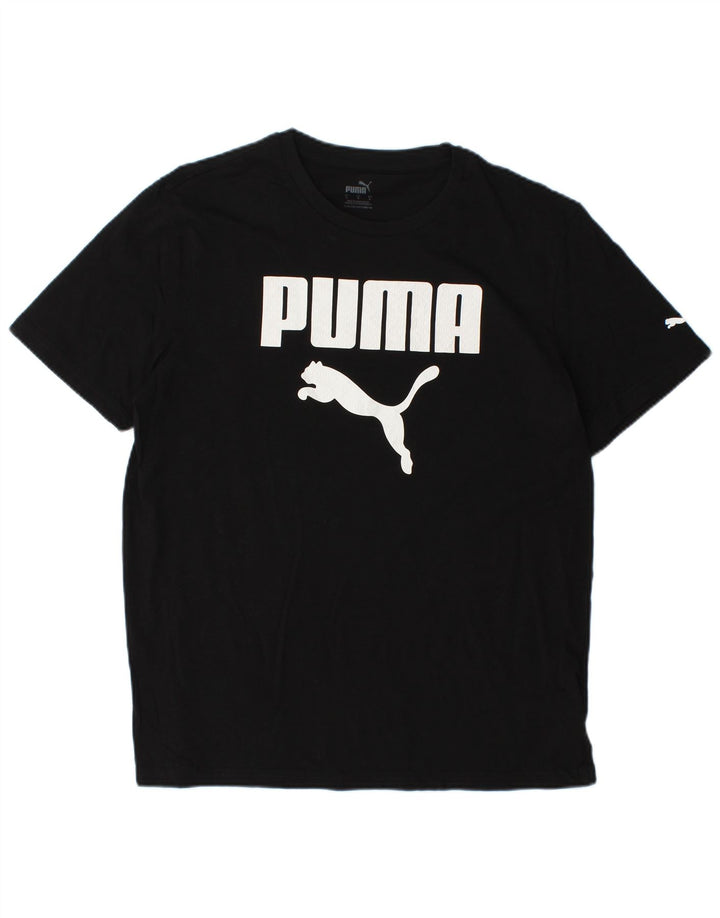 T-shirt grafica PUMA da uomo, taglia grande, in cotone nero