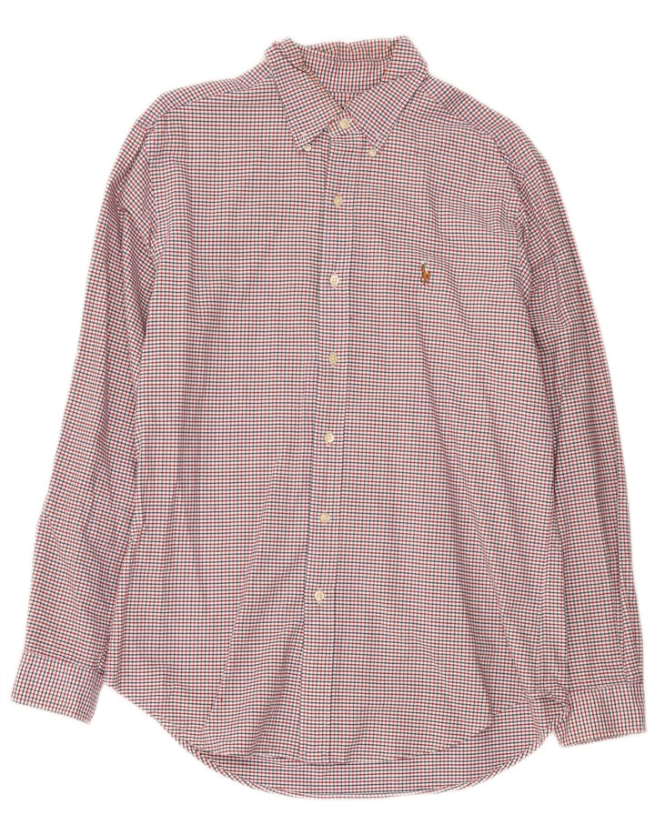 Ralph Lauren Camicia da uomo in flanella dal taglio classico in cotone a quadretti rosso medio