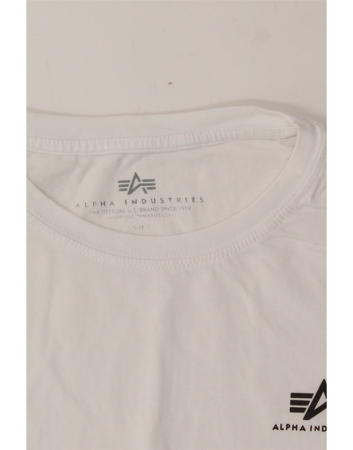 ALPHA INDUSTRIES Womens T-Shirt Top UK 10 Small White Cotton Vintage Alpha Industries and Second-Hand Alpha Industries from Messina Hembry 