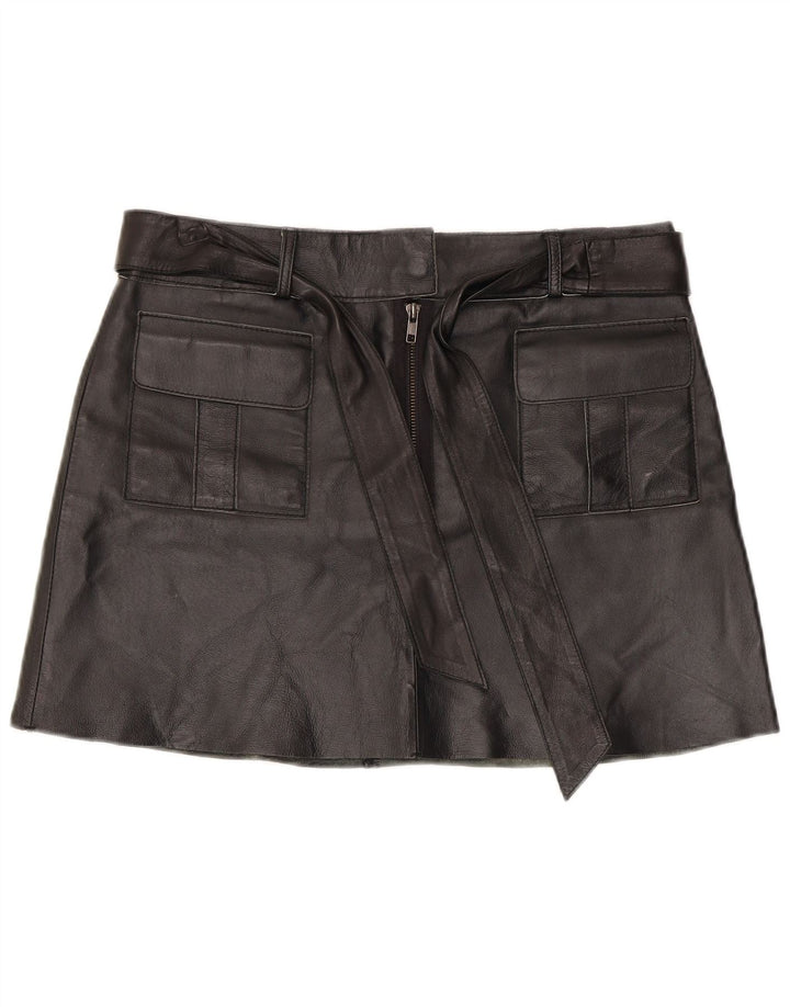 Mini Gonna Donna Conbipel in Pelle IT 44 Media W34 Pelle Nera