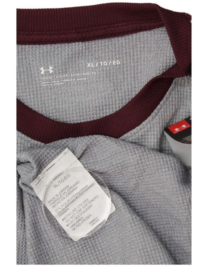 Maglia UNDER ARMOUR da uomo a maniche lunghe XL in poliestere color block grigio