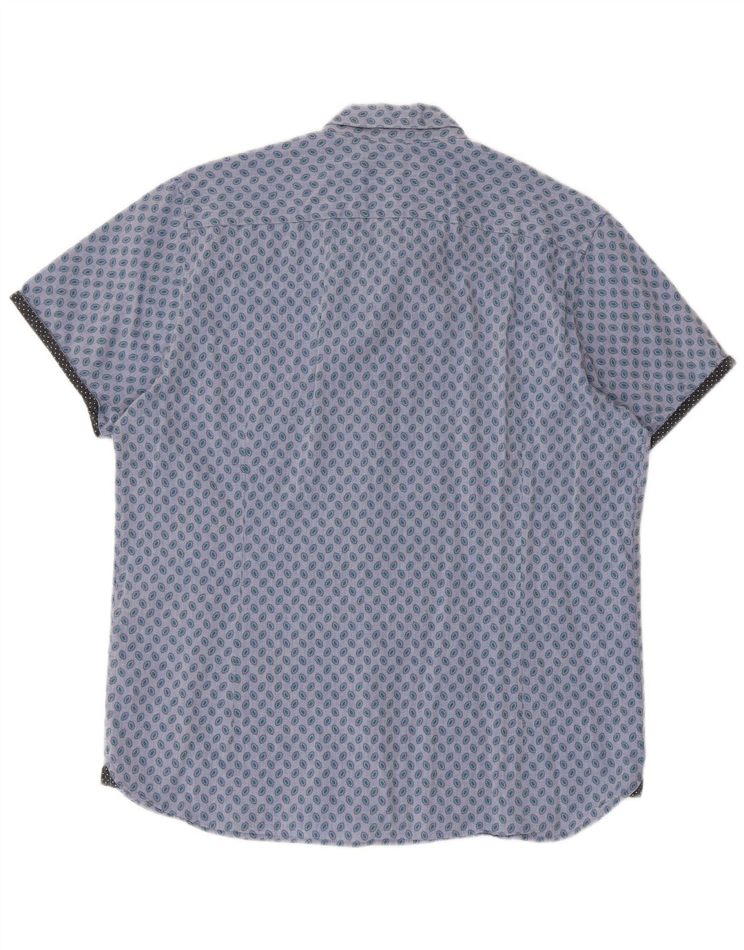 Ted Baker Camicia a maniche corte da uomo Taglia 5 XL Cotone maculato blu