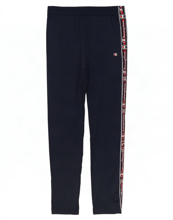 Pantaloni da tuta con grafica Champion da uomo, poliestere medio blu navy