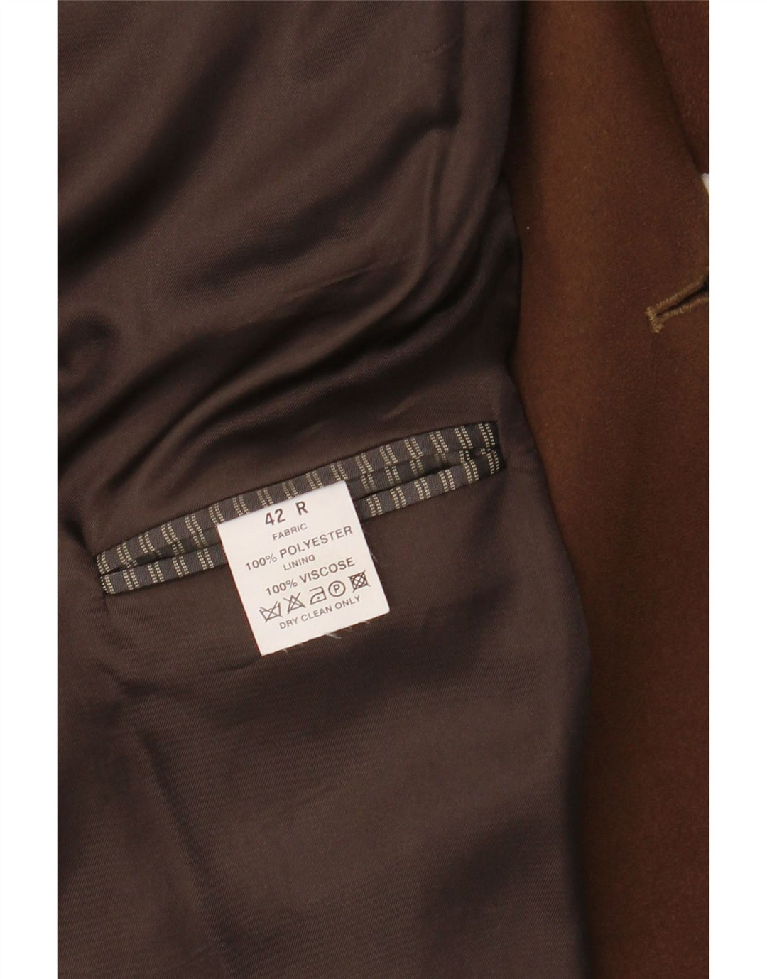 Giacca blazer da uomo a 3 bottoni ROBBIE UK 42 XL poliestere marrone