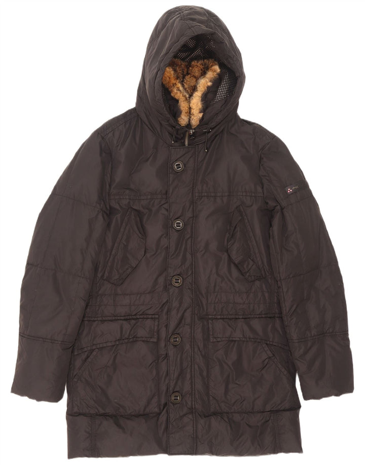 Cappotto imbottito con cappuccio da uomo PEUTEREY UK 40 grande poliestere nero
