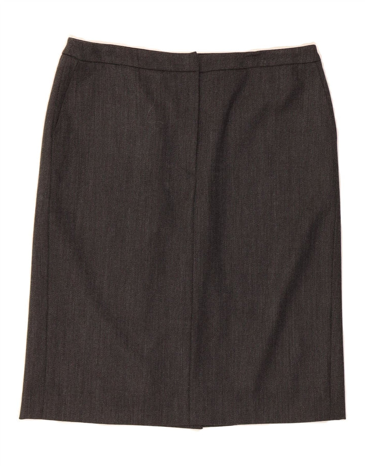 MAX MARA Womens Straight Skirt UK 12 Medium W30  Grey Wool Vintage Max Mara and Second-Hand Max Mara from Messina Hembry 