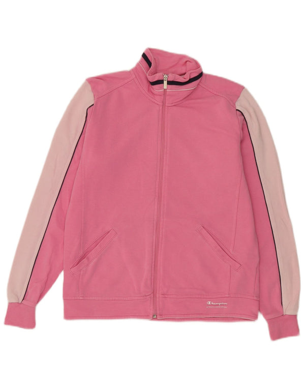 Giacca da tuta da donna Champion UK 10 piccola in cotone color block rosa