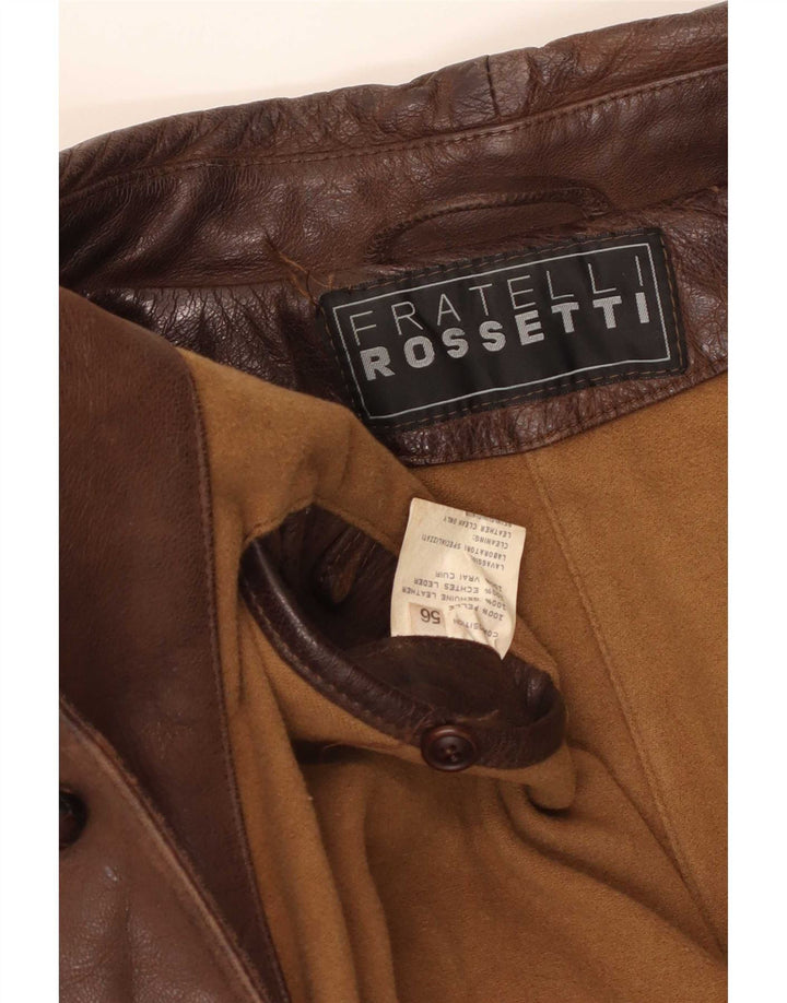 Fratelli Rossetti Cappotto in pelle da uomo IT 56 3XL Marrone