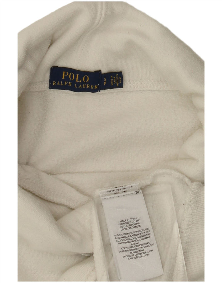 POLO RALPH LAUREN Felpa oversize da donna maglione UK 10 piccolo bianco