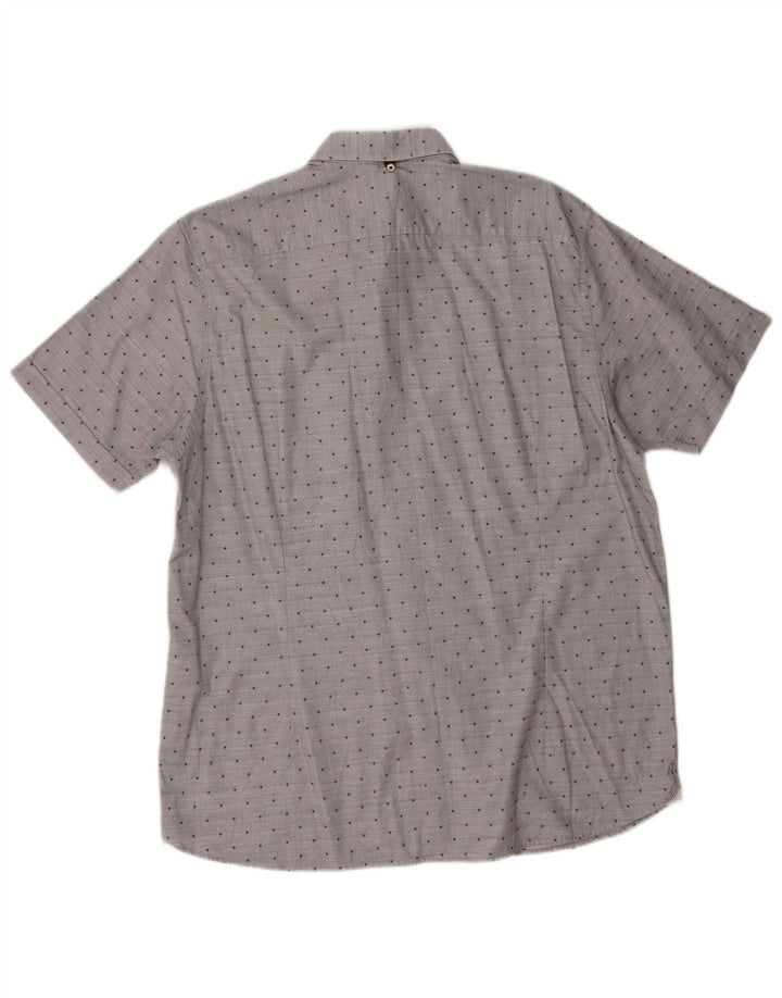 Ted Baker Camicia a maniche corte da uomo Taglia 5 XL Cotone maculato grigio
