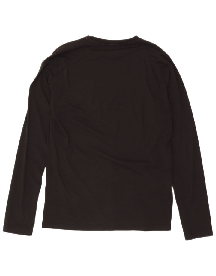 Pickwick Top grafico da uomo a maniche lunghe in cotone nero medio