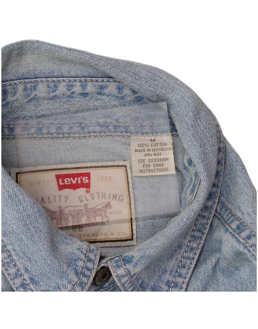 Camicia di jeans da uomo Levi's in cotone blu medio