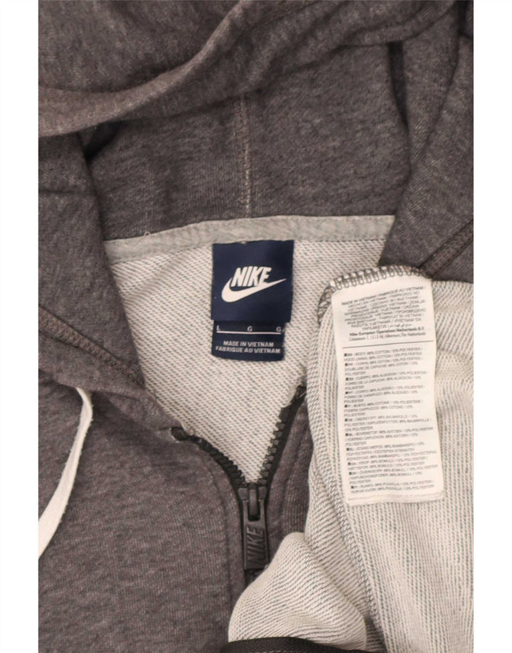 Felpa con cappuccio e zip Nike da uomo, grande, in cotone grigio