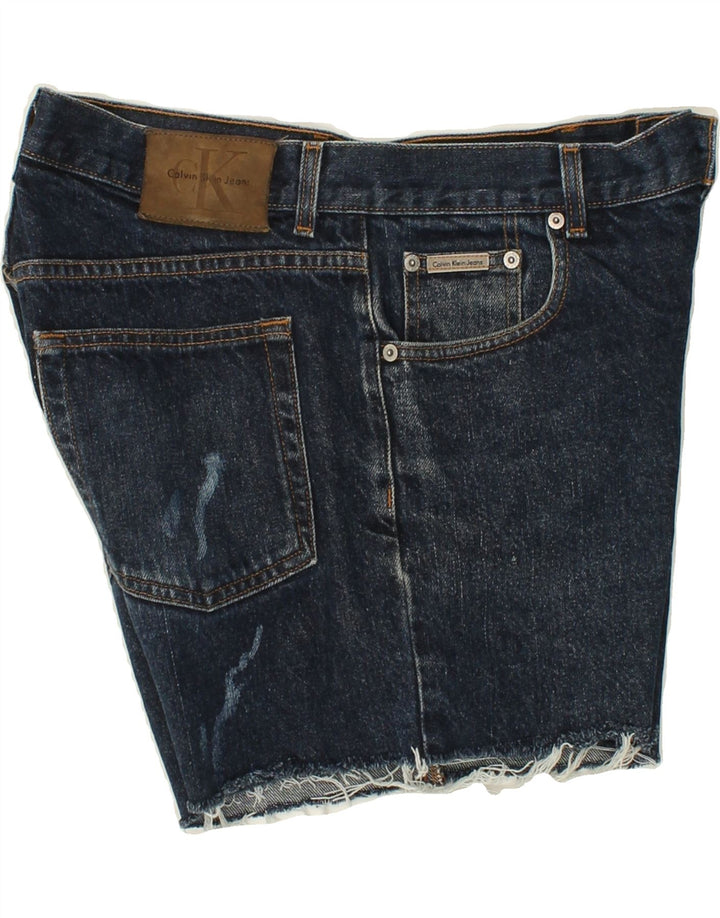 CALVIN KLEIN Womens Denim Shorts W34 Large Navy Blue Cotton Vintage Calvin Klein and Second-Hand Calvin Klein from Messina Hembry 